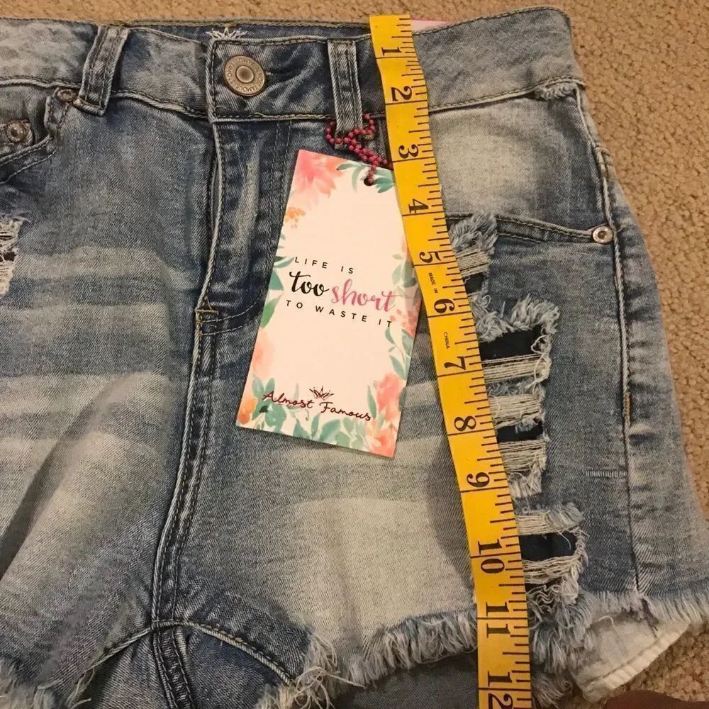 Distressed Denim High Waisted Shorts - Picture 8 of 8